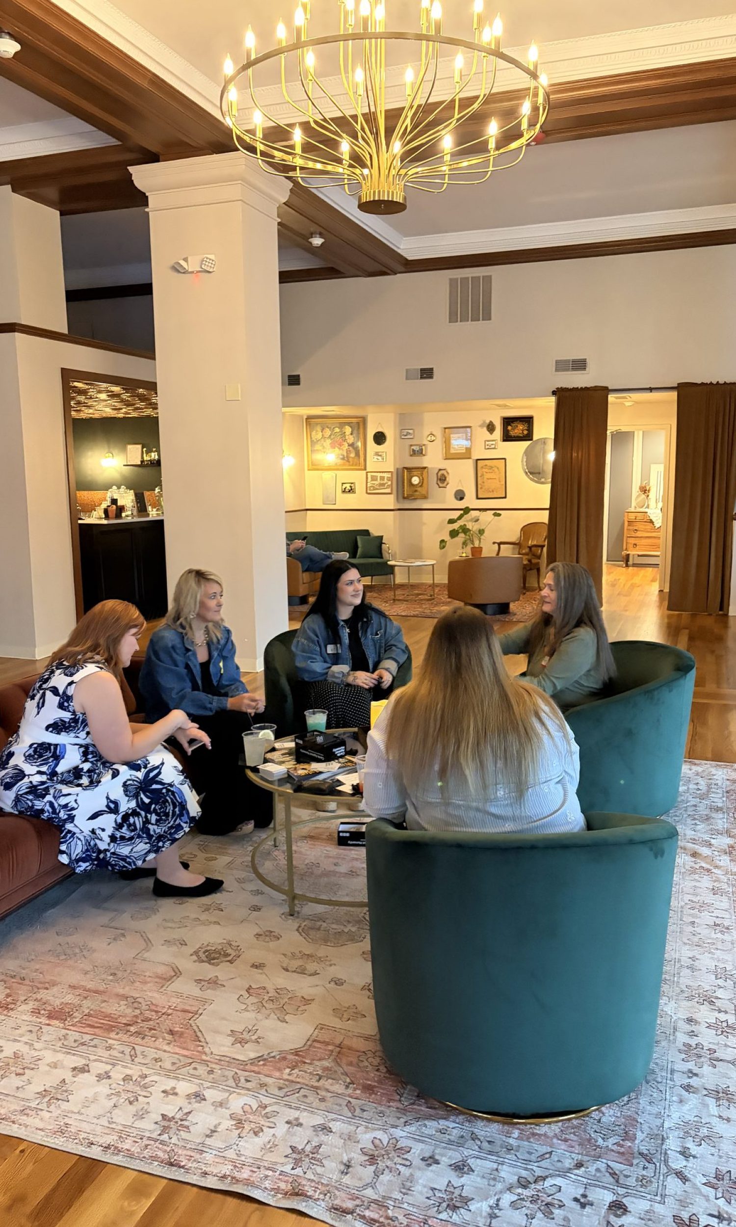 Networking gathering in the lounge at The Event Vault in Urbana